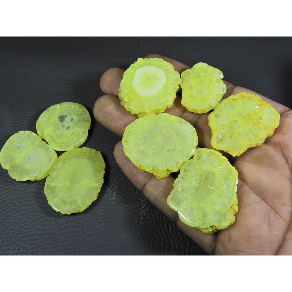 397Cts. Dyed Solar Druzy Agate Mix Shape Cabochon Loose Gemstone 08Pcs Lot A-678