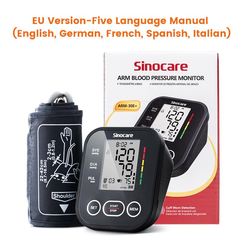 Sinocare Blood Pressure Monitor Digital Sphygmomanometer Automatic Tensiometer Tonometer Home Medical Use Heart Rate Pulse Meter No