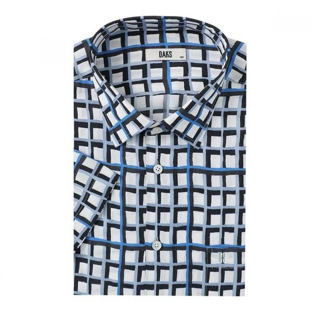 DakS Men S Fungy Linen Check Regular Fit Short Sleeve Shirt dmS1ShcS145b1
