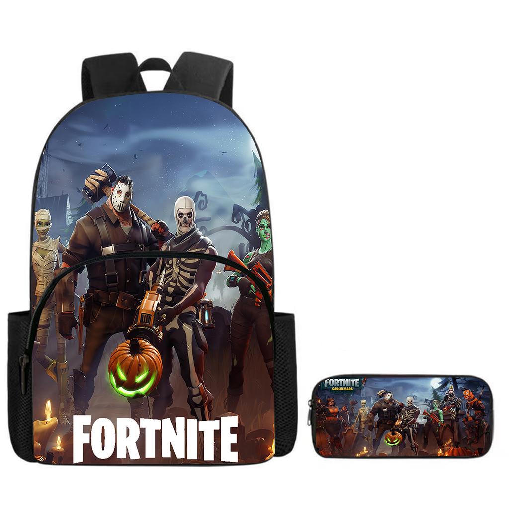 Fortnite Large Capacity Backpack Pencil Case Set - Cartoon Gaming School Supplies for Kids 5-8 Years, Unisex Gift