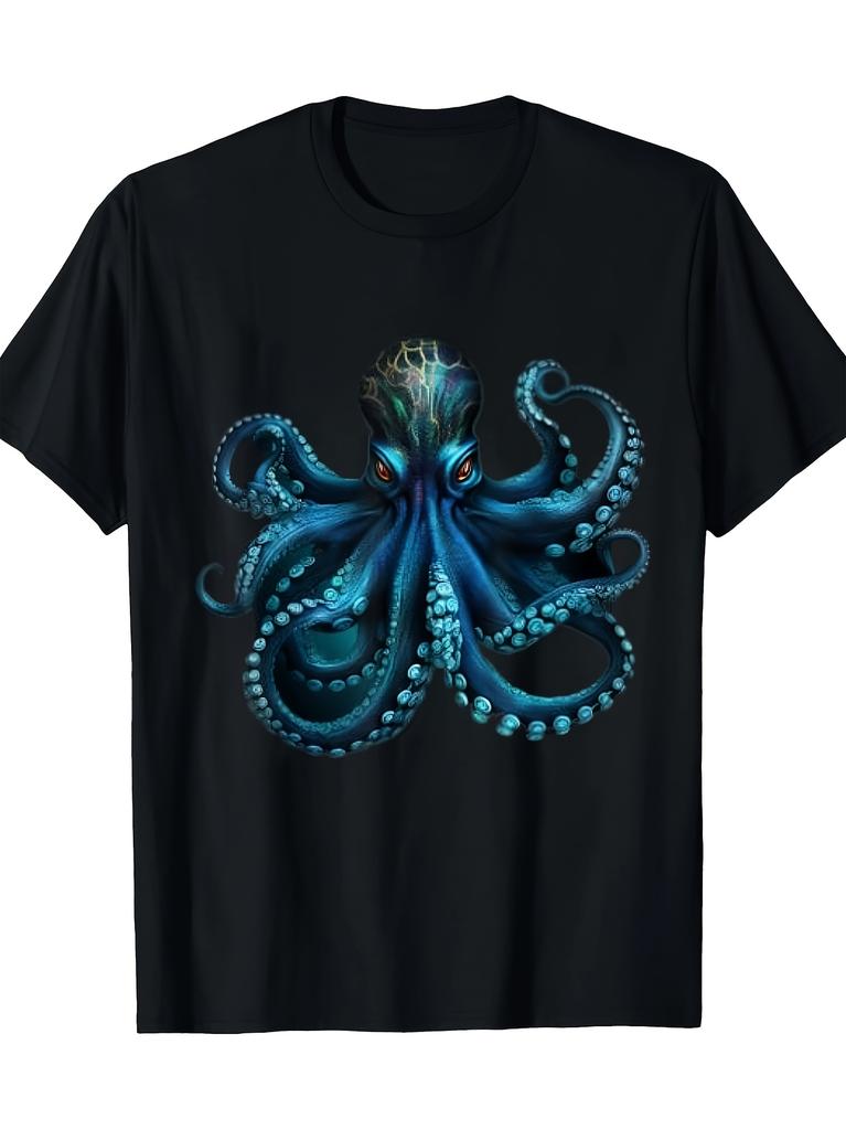 Octopus T-Shirt Trivia, Cephalopod Marine Creatures, Kraken, Octopus T-Shirt - 180G T-Shirt