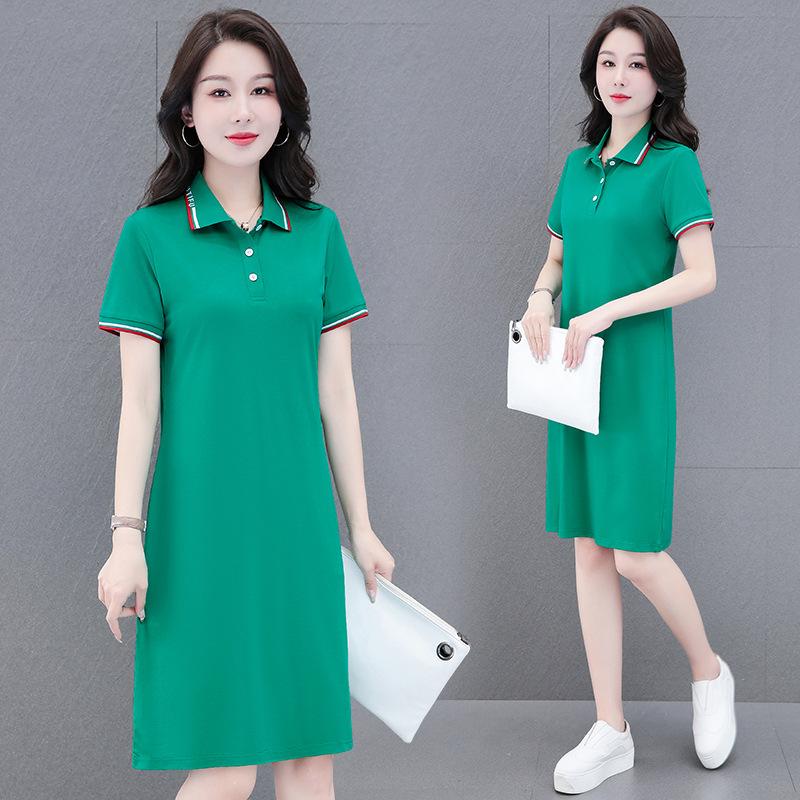 SCIONE Sommer Dame Blyantkjole Pluss Størrelse Kortarmet Polokjole M~4XL