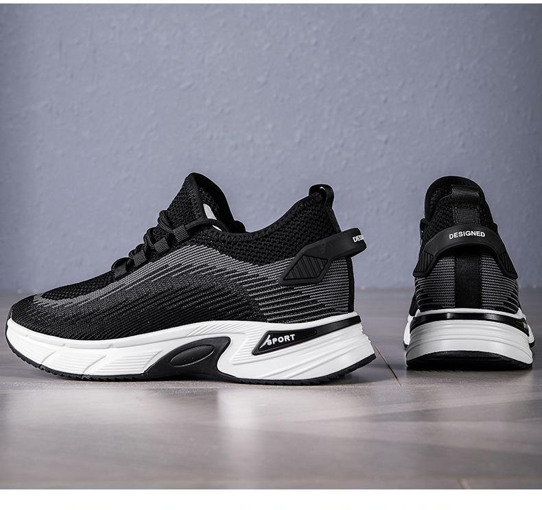 Men's Fly-knit Mesh Lightweight Walking Shoes - Invisible Height Boost Sneakers for Summer and Outdoor Sports