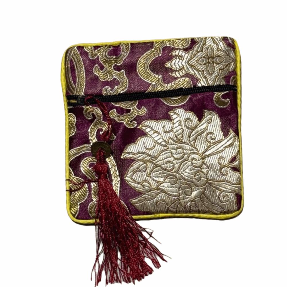 Jewelry Packaging Chinese Style Coin Purse Silk Jewelry Organizer Brocade Pouch Jewelry Storage Bag