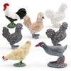 Simulated Chick Model PVC Corncrake Black White Rooster Polish Chickens Figurine Statue