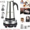 Moka Pot Silver Stainless Steel Electric Stove Filter Coffee Brewer Kettle Pot New Portable Espresso Coffee Maker
