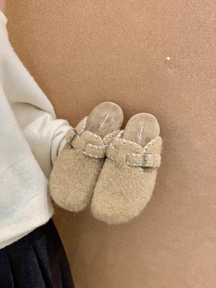 Spot thick-soled inner height increase all-inclusive cotton shoes for women's outer wear 2025 new autumn and winter velvet retro Boken shoes h