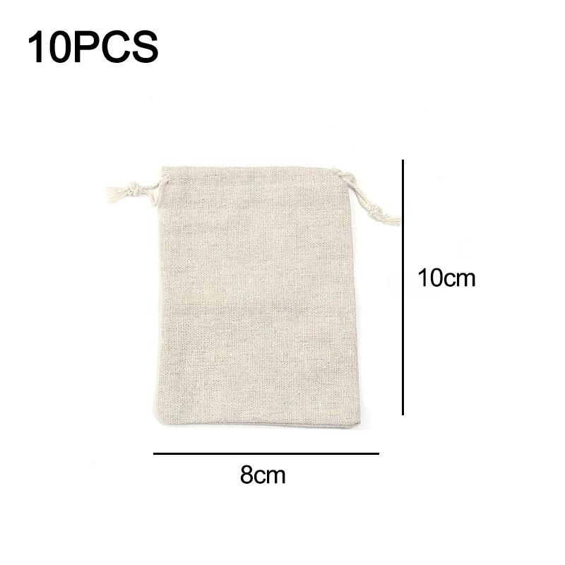 

New 10 Pcs/Lot Linen Drawstring Bags Multiple Sizes Jewelry Packaging Bag Jewelry Pouch Sachets for Packaging SSBZD05