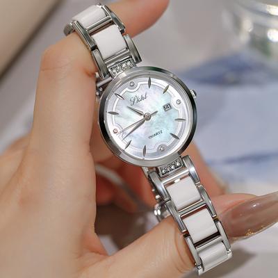 Novo relógio, feminino, versátil, tendência da moda coreana, simples, nicho, relógio de quartzo de luxo leve