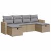 VidaXL Salon de jardin avec coussins 6 pcs beige résine tressée, ensemble de canapés d'extérieur, ensemble de canapé d'angle 3325425