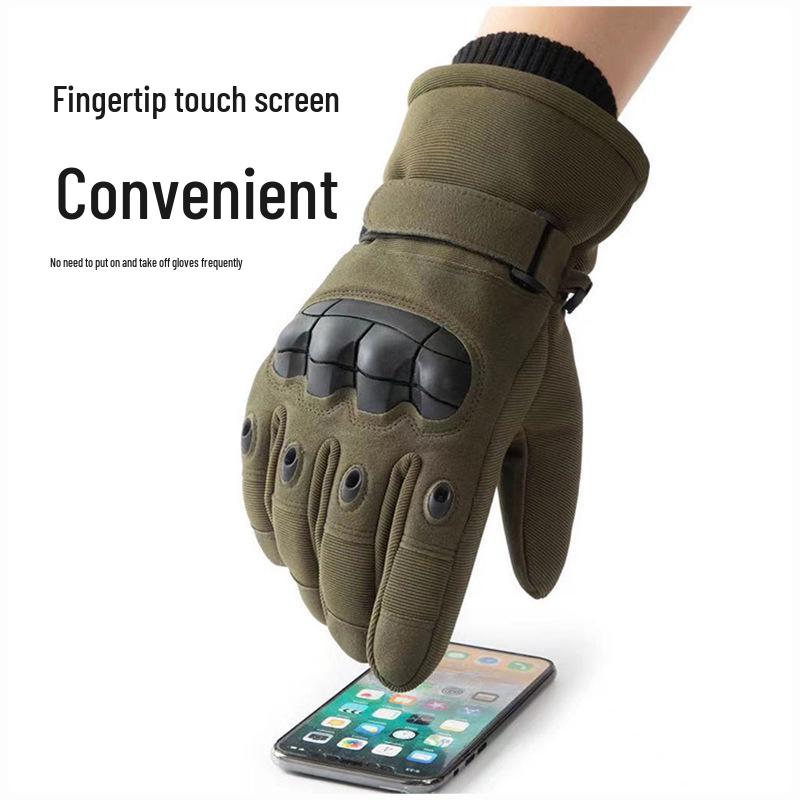 Men's Winter Motorcycle Gloves - Fleece-Lined, Windproof, and Fall-Proof for Cold Weather Riding.