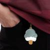 Keychain Pendant Imitation Leather Ice Cream Shape Bag Charm Access Control Card Holder Backpack
