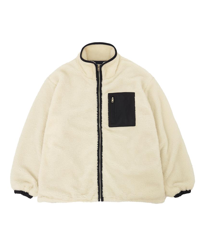 Siyazu Siot4174 Faux Shearling Zip-Up Jacket_Navy