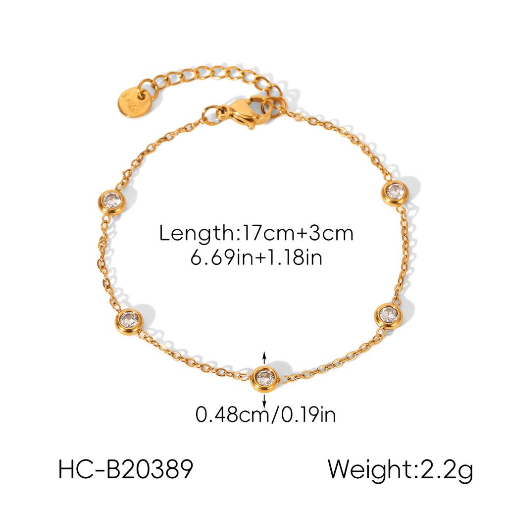Titanium Steel Zircon Bracelet Minimalist Luxury Jewelry Versatile Elegant Women's Bracelet