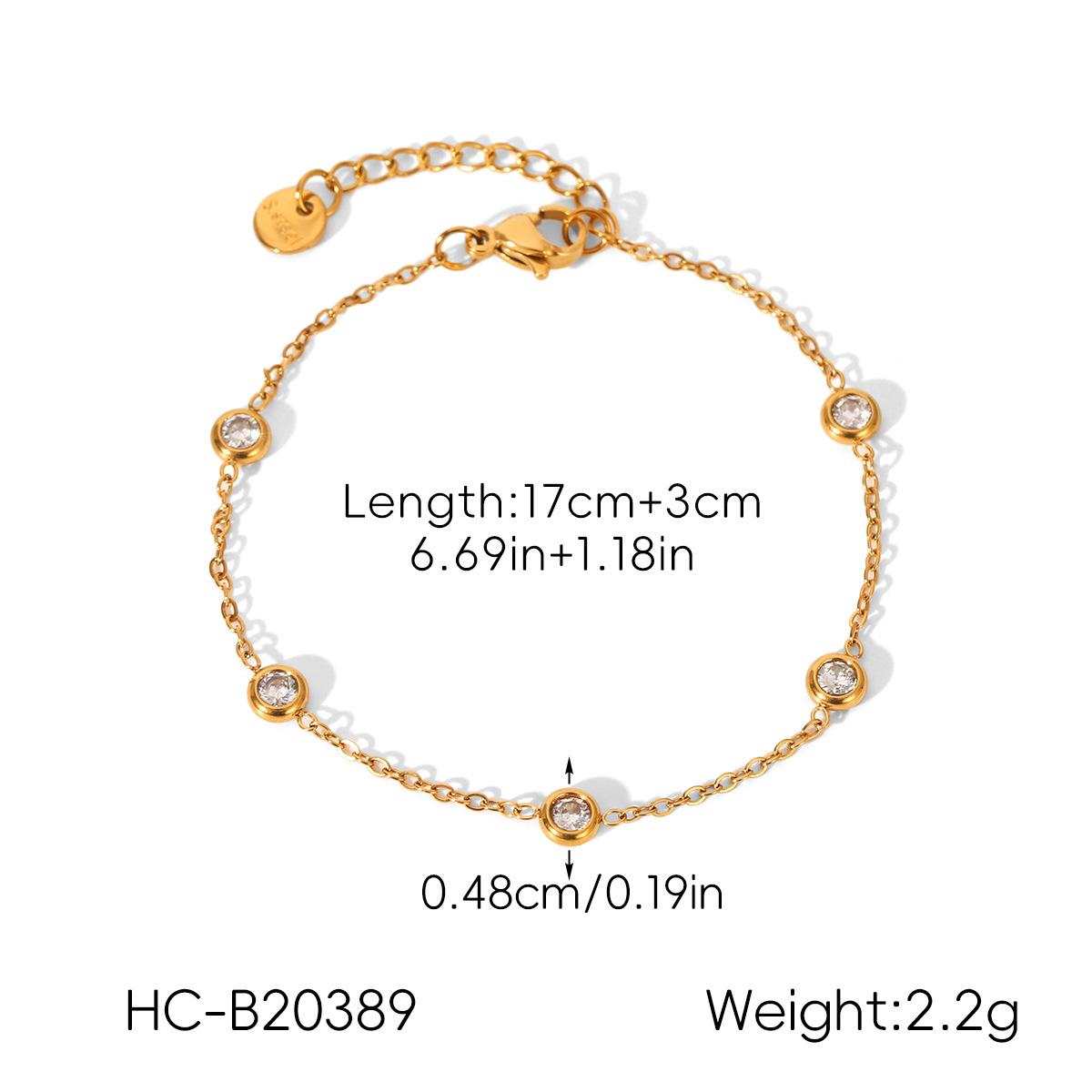 French style exquisite jewelry zircon inlaid bracelet, light luxury versatile accessory, titanium steel bracelet