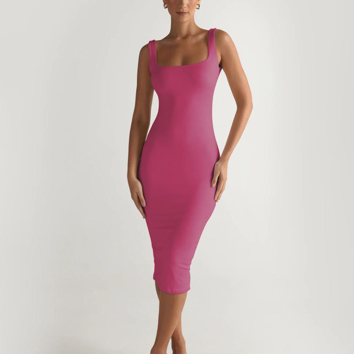 2024 Chic Women s Backless Sexy Dress - European & American Slim Fit Summer Hip Wrap Small