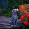 Solar Resin Dog Statue Light Outdoor Waterproof LED Garden Decor for Patio Yard Lawn Landscape Sculpture