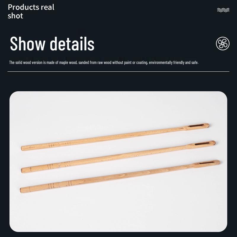 Maple Wood Flute Cleaning Rod with Inner Wall Wiping Cloth for Instrument Maintenance