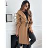 New Autumn Long Sleeve Casual Woolen Coats Women Winter Outwears Plus Size Jacket Women Fashion Solid Warm Drawstring Loose Jackets Coat 24996