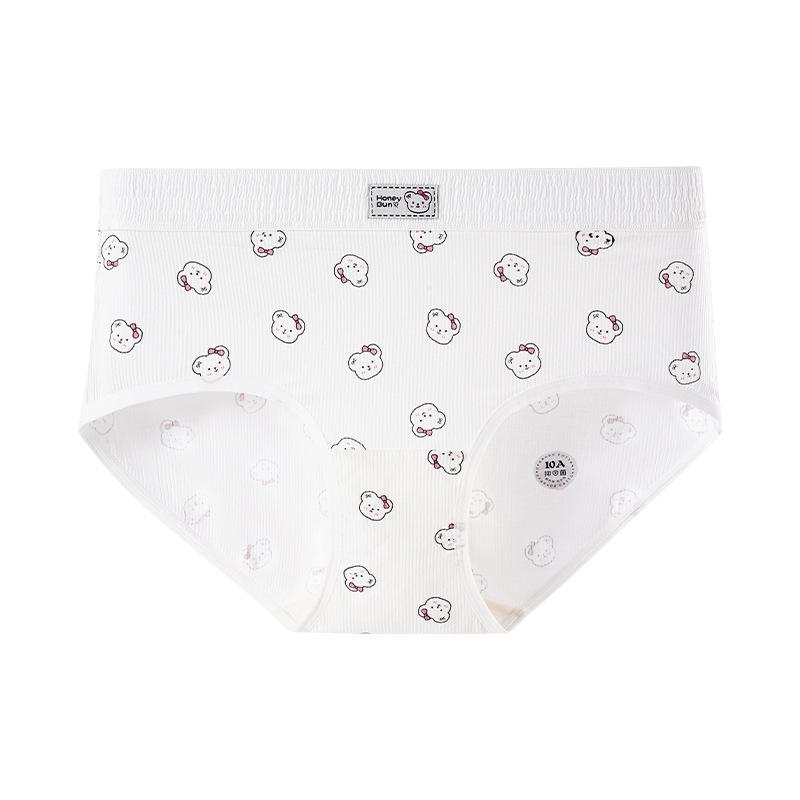 Большой размер Женское Весна и Лето Милый Принт Медведя Удлиненная Ластовица Треугольные Трусики XL