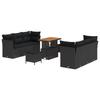 Set Divano da Giardino 9 Pezzi con Cuscini Polyrattan Nero