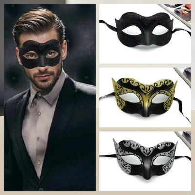 Halloween Jazz Man Half Face Mask - Painted Crew Cut Design