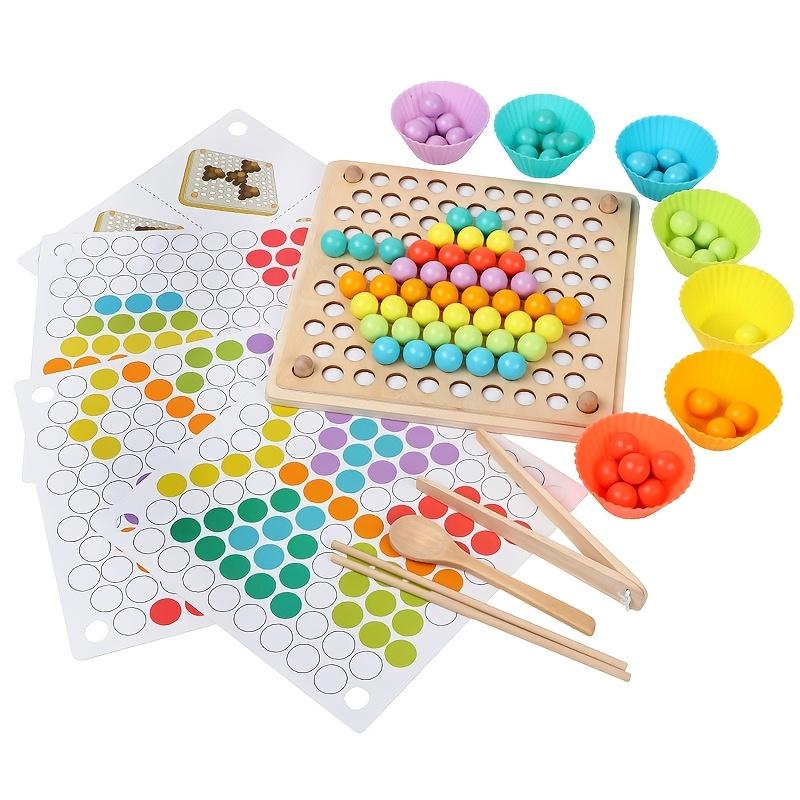 Educational Wooden Bean Counting Game Set Colorful Bead Finger Training, Counting Practice, and Math Skills Development, Counting Game