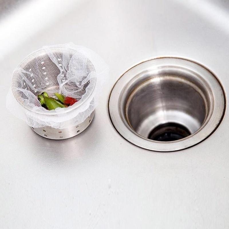 30pcs/set Sink Drain Hole Trash Strainer Mesh Disposable Garbage Bag Bathroom Kitchen Waste Bin Filter