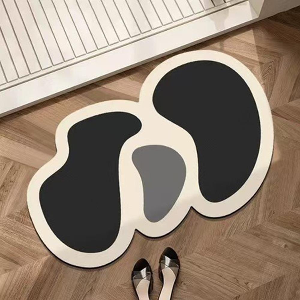 Geometric Pattern Bathroom Anti-Slip Mat Diatom Mud Super Absorbent Kitchen Carpet Quick-Drying Easy to Clean Bedroom Carpet 40x60CM