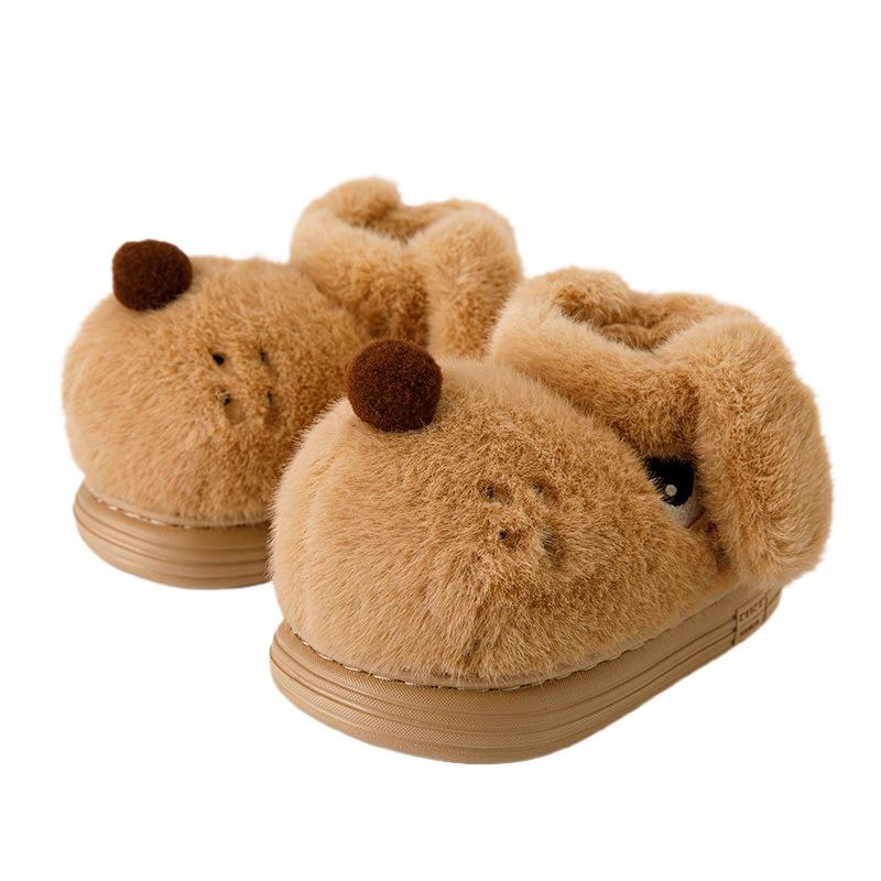 Puppy children's bag and cotton slippers, winter indoor warmth, parent-child family of three medium-sized babies, new cotton shoes