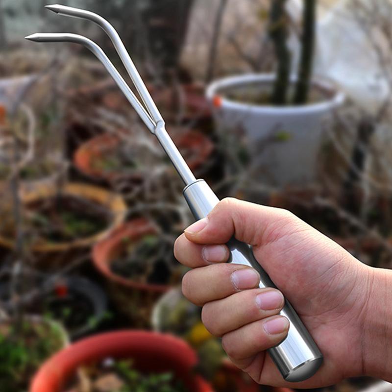 Zappetta Manuale Mini Rastrello Attrezzo Rotante, Estrattore Manuale per Erbacce, Strumento per Diserbo in Acciaio Inossidabile, Attrezzo Manuale da Giardinaggio
