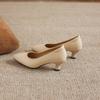 Krazing Pot Genuine Leather Round Toe Thin Heels Summer Shoes Solid Big Size 42 Shallow Decoration Women Shallow Pumps