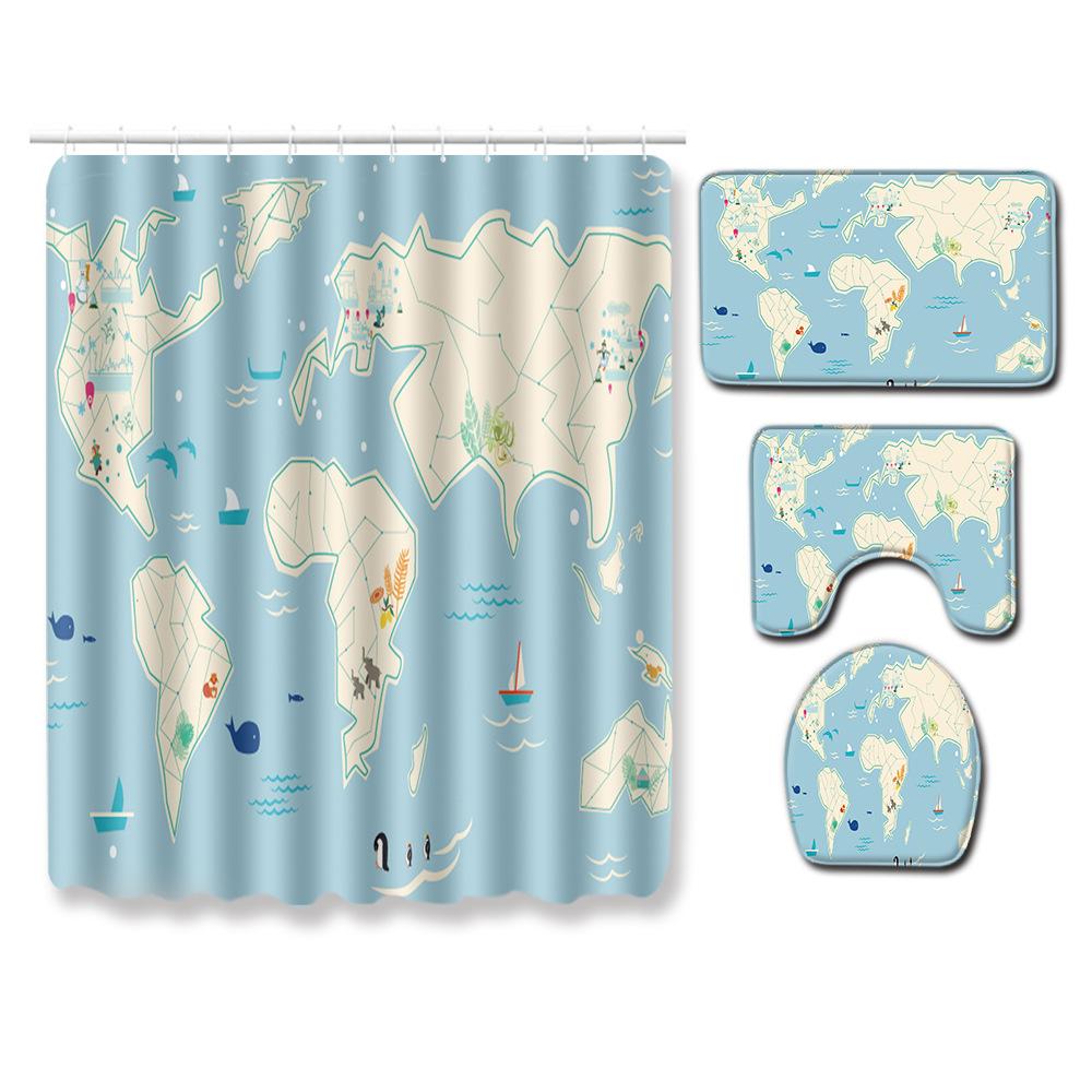 Floor Mat Combination Four-Piece Set Bathroom Toilet Carpet Shower Room Mat Foot Mat