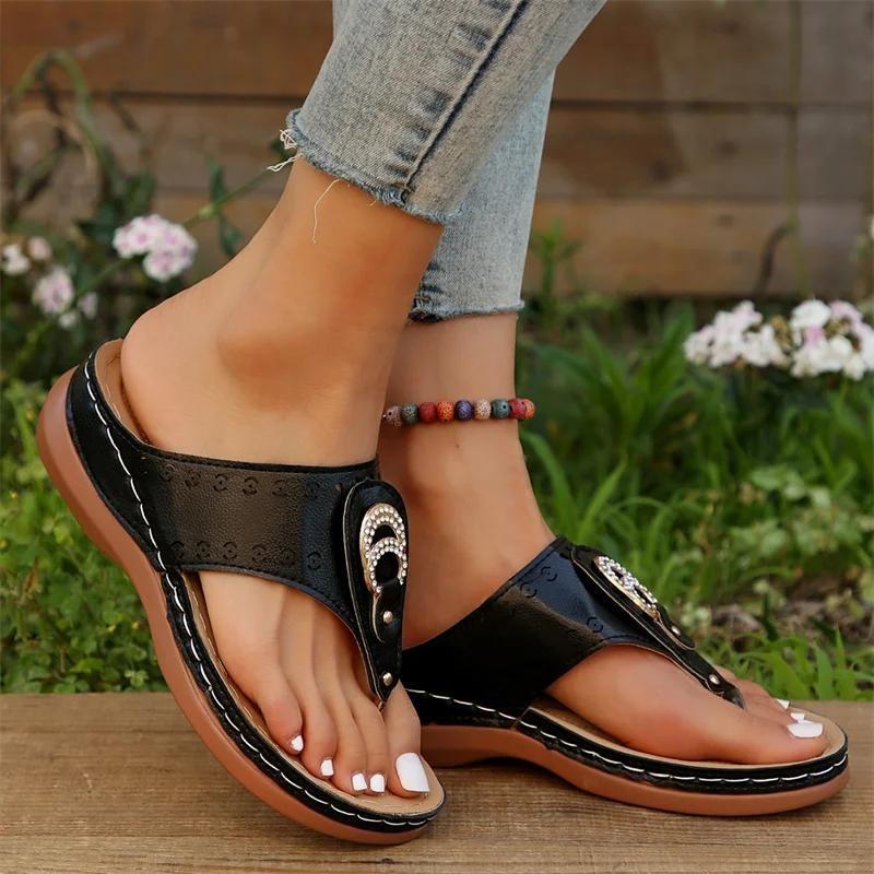 

Женские сандалии, ортопедические новые летние тапочки на танкетке, женские босоножки на каблуке, пляжная обувь, женские zapatos mujer 42