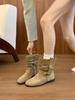 Retro Niche Card Color Medium Tube Martin Boots Women's Boots 2025 New Autumn Single Boots Western Fashion Pile Short Boots