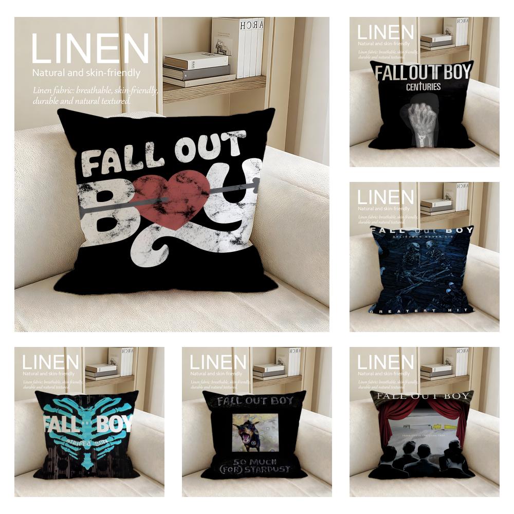 Music Fall Out Boy Cushion Cover Pillowcase Set Pcs x x Breathable Washable Sofa Cushion Cover