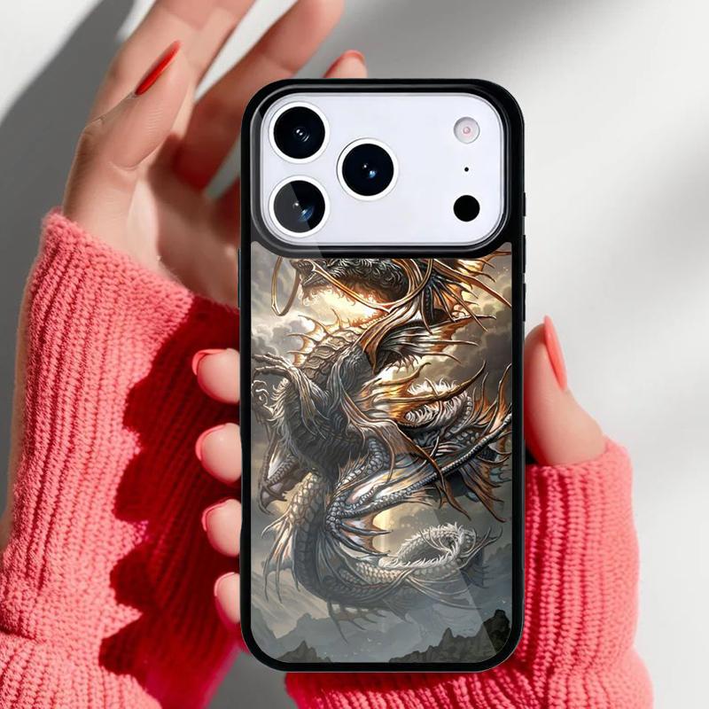 Asian Chinese Dragon Phone Case for iPhone 17 16 15 14 13 Pro Max Back Cover for 12 11 Pro Coque