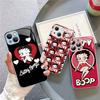 Animation B-Betty Boop Tempered Glass For Iphone 14 13 12 11 Pro Mini XS MAX 14Plus X XS XR Cover
