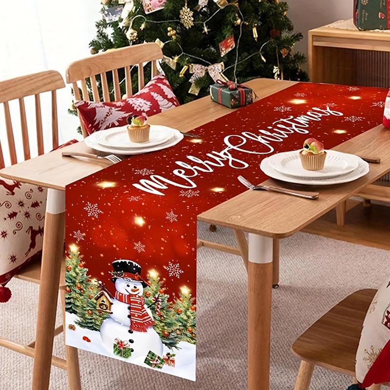 Christmas Table Runner Living Room Dining Table Decoration Christmas Printed Tablecloth
