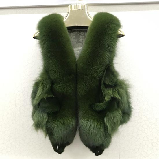 Vest Natural Soft Fox Fur Sleeveless Jacket Lady Quality Warm Real Fox Fur Gilet