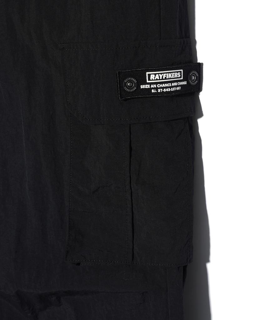 RAYFIKERS Nylon Wide Cargo Parachute Pants Black (Mp2Pu369-076)