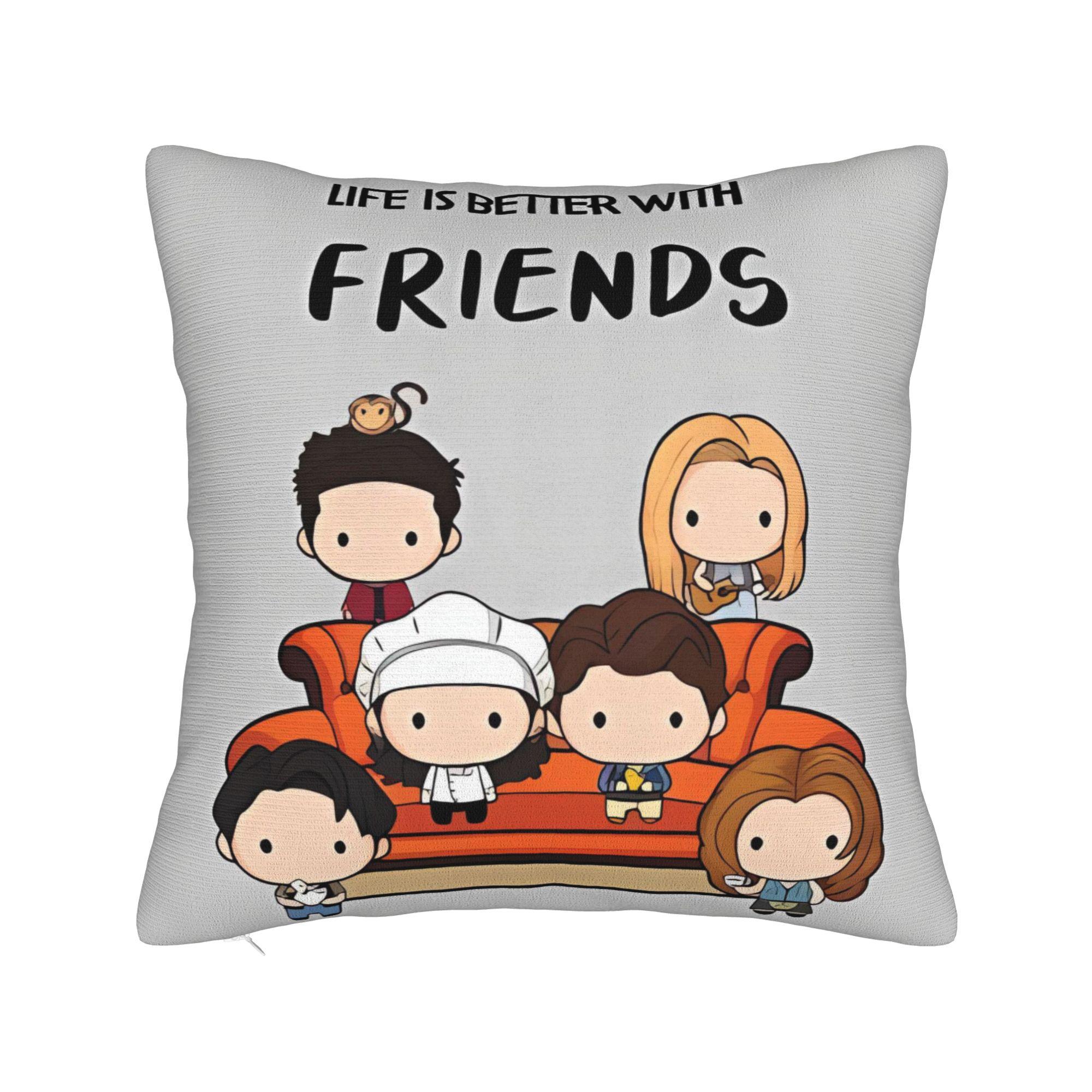 Наволочка для подушки из сериала «Друзья» Уютная наволочка Милые смешные наволочки для гостиной кровати стула 12x12Inch