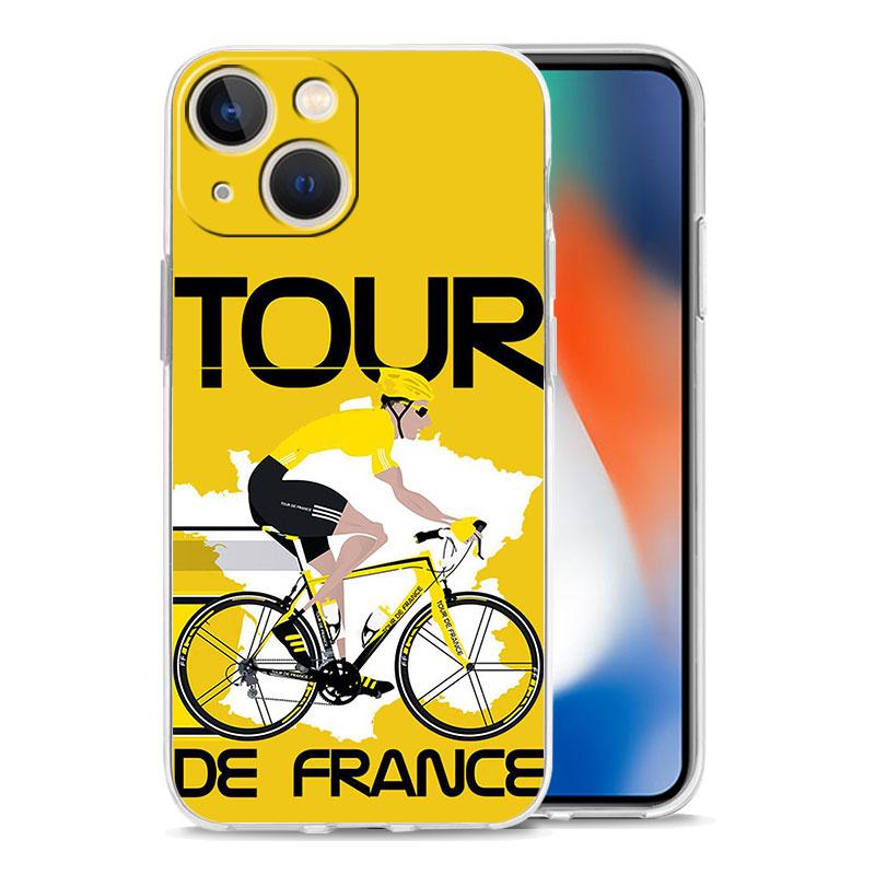 Phone Case For iPhone 17 Air Cases iPhone 16 15 12 13 14 Pro Max SE 7 8 Plus iPhone11 Clear Soft Cover France Bicycle Exercise