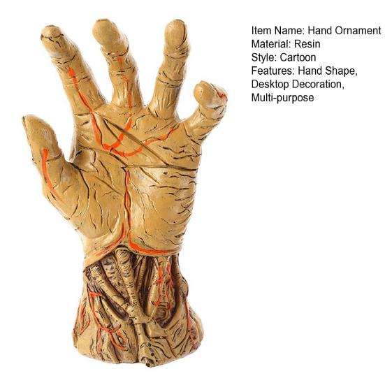 Zombie Hand Statue Keys Organizer Jewelry Holder Palm Resin Figurine Sculpture Halloween Home Office Desktop Ornament