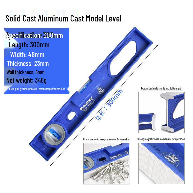 High Precision Solid Cast Aluminum Magnetic Spirit Level for Wall Tile Decoration