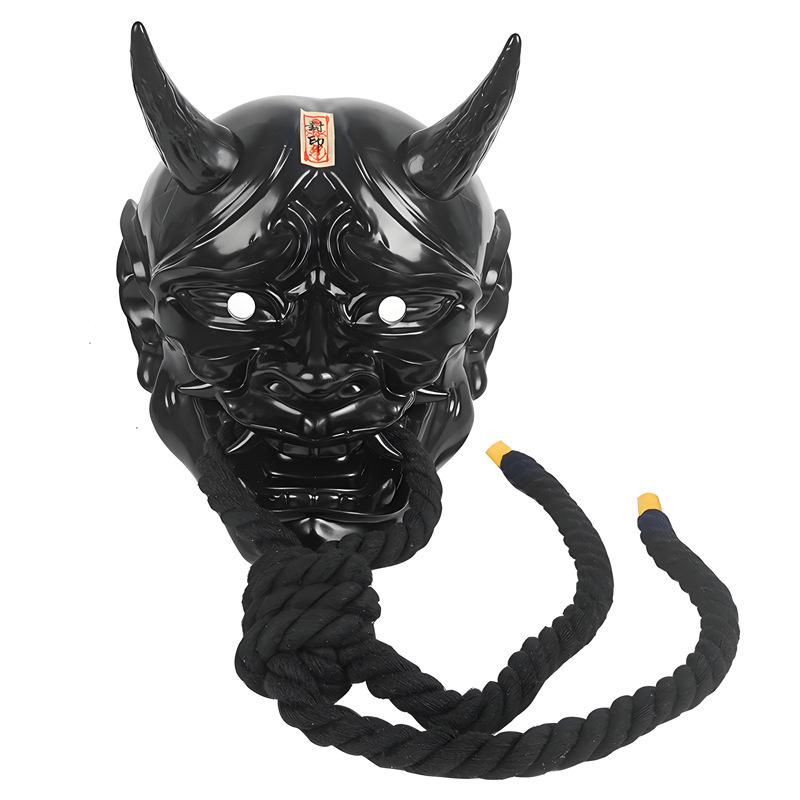 Samurai Geest Mask Japans Horror Demon Draagbaar Masker voor Halloween Cosplay Karnaval Feest Terreur Demon Prajna Masker zwart