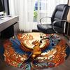 1pc Phoenix Flame Office Round Area Rug, Indoor Mat Suitable ForOffice, Under Office Chairs Bedroom Living Room Home Decor, Room Deco, D098
