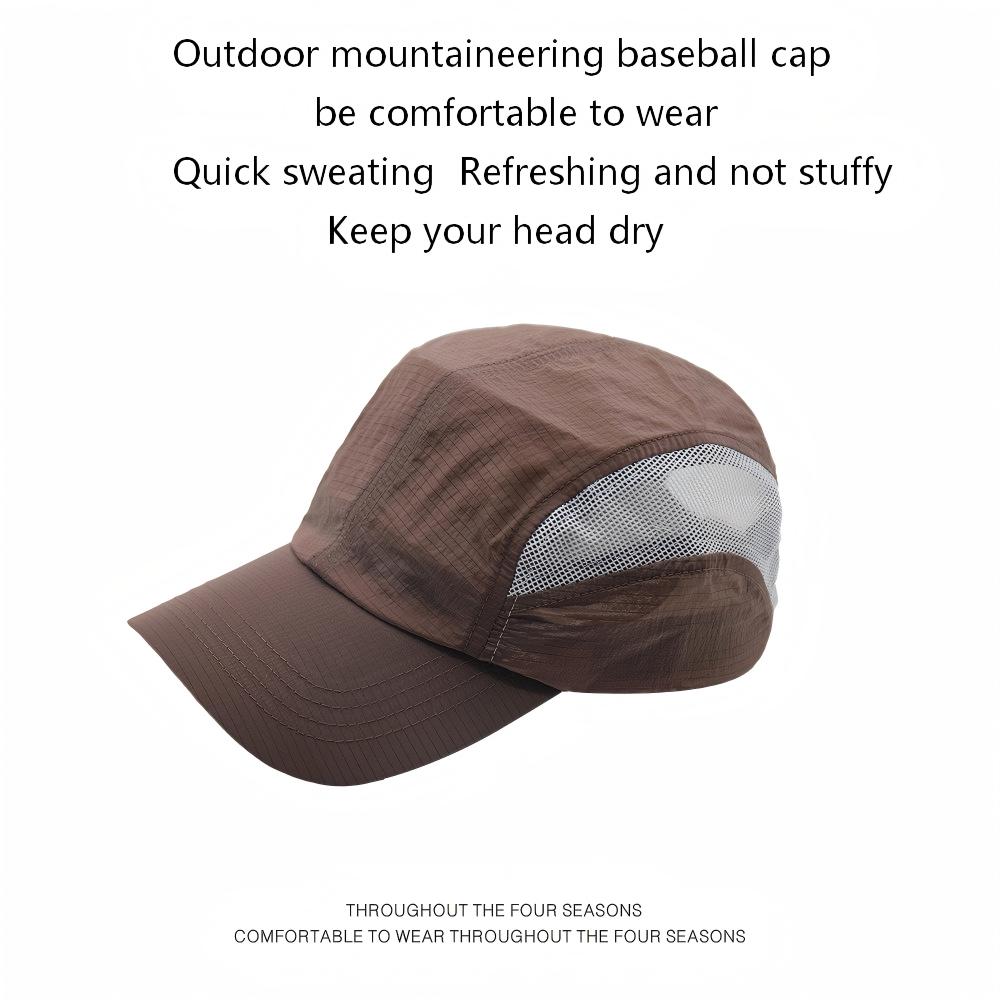 Quick Dry Mesh Baseball Cap Lightweight Breathable Uv Protection Peaked Hat Unisex For Outdoor Camping Hiking Travel Casual