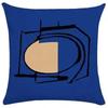 Blue White Minimalist Abstract Line Art Face Cushion Cover Throw Pillowcase Modern Home Decor For Sofa Couch Peach Skin 40X40