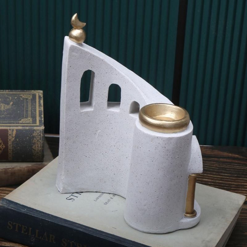 Resin Castles Figurine Ornament Eid Ramadans Festival Tabletop and Shelf Diplay Decors for Interior Decoration Purposes